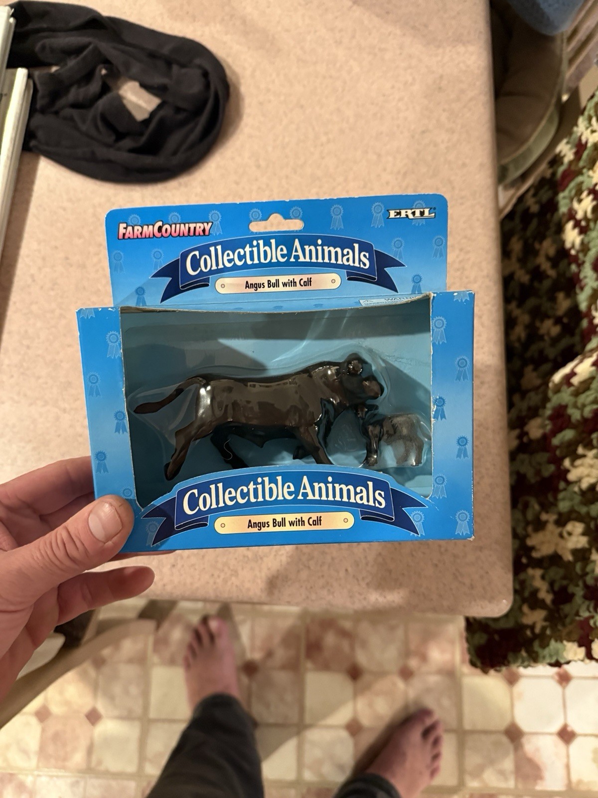 vintage Ertl Farm Country #9-Angus Bull With Calf-4570-Bnew -Sealed 