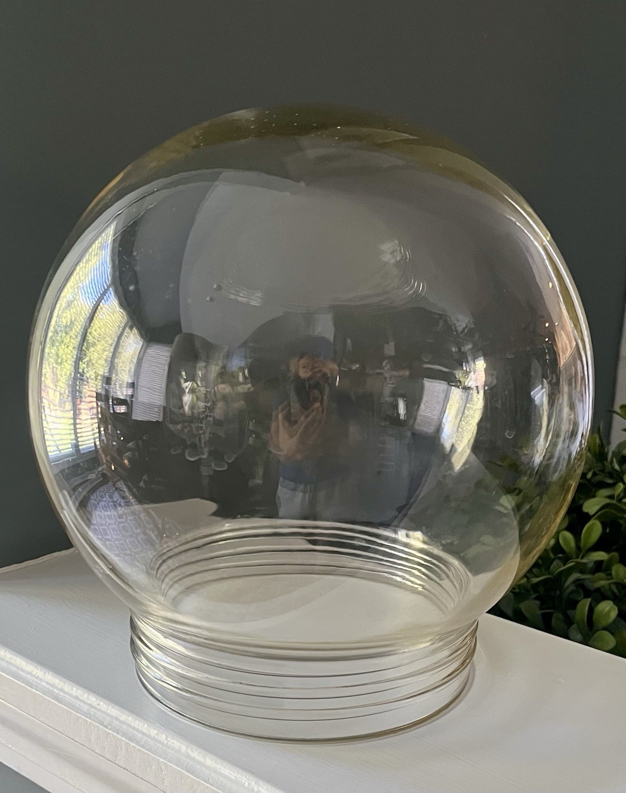 Vintage Threaded Industrial Light Globe 5.5 Inch Opening