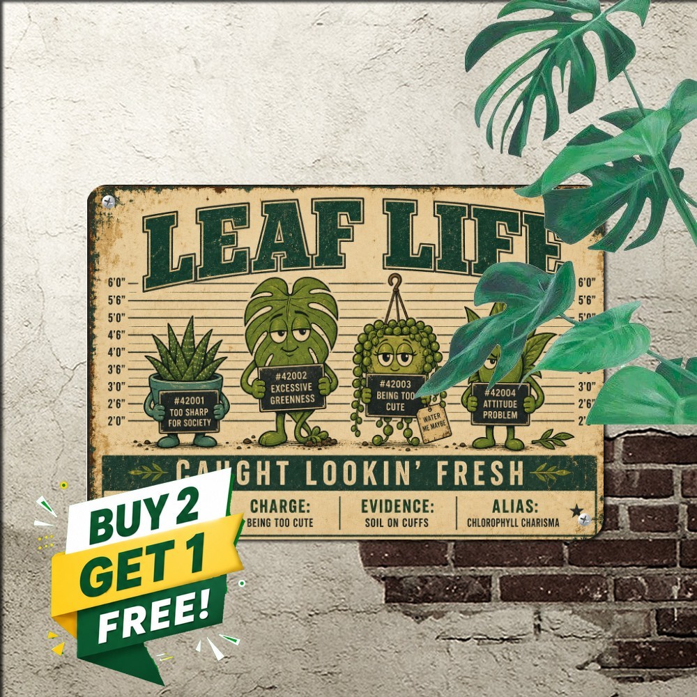 Cannabis Weed Nug Life Sarcastic Living Room Decor Retro Metal Tin Sign 8x12