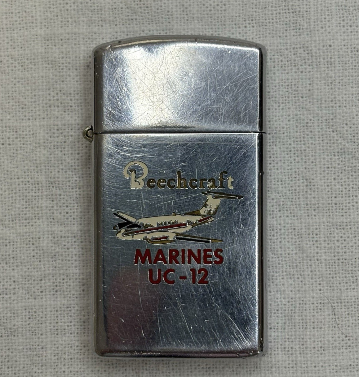 Vintage 1966 Zippo USMC Beechcraft UC-12 Huron Lighter Aviation Marines 1970\'s