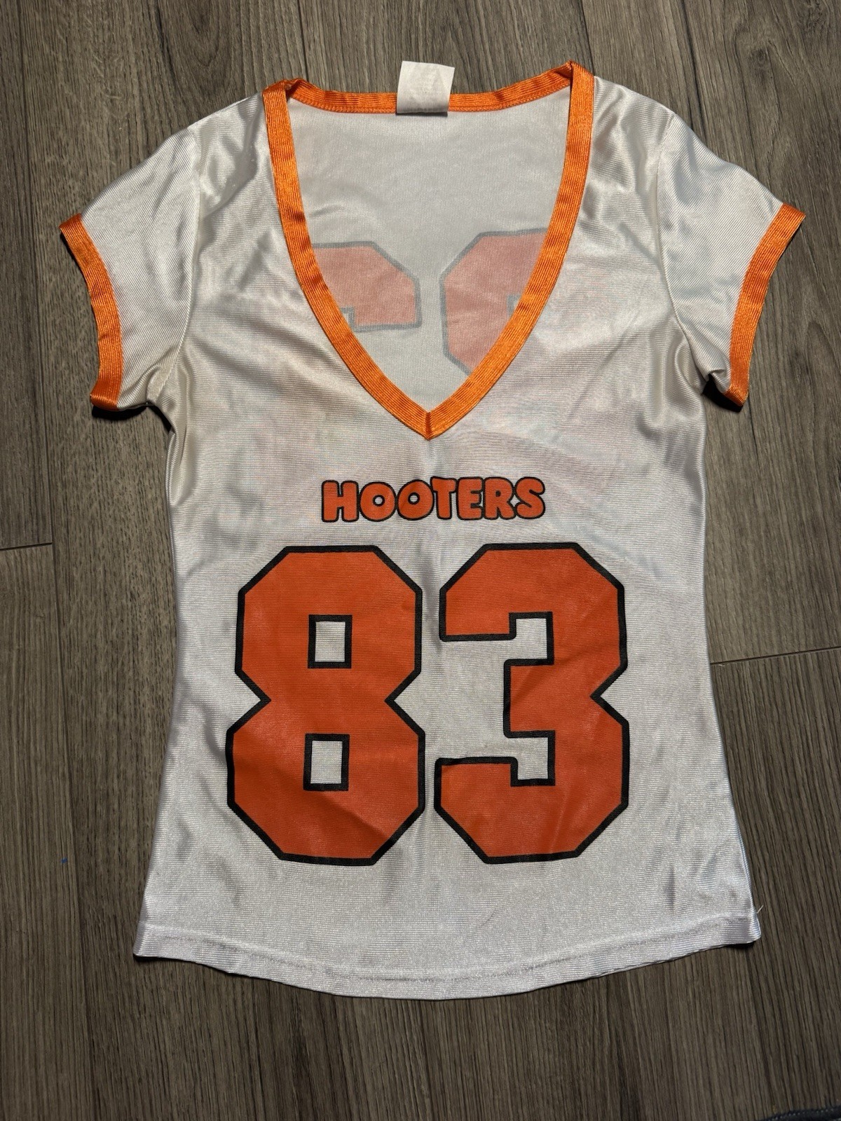 Hooters Jersey Shirt White Orange Black Restaurants Official Uniform Xsmall