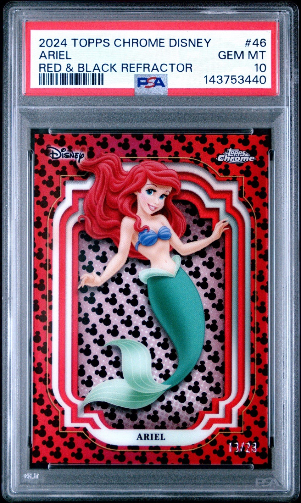 2024 Topps Chrome Disney | Ariel | Mickey Print /28 | The Little Mermaid