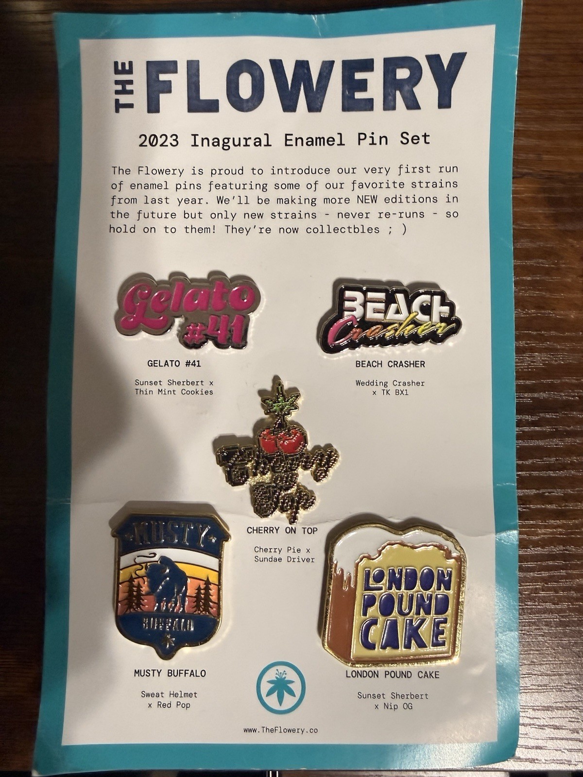 Weed Pins The Flowery 2023 Inagural Enamel Pin Set