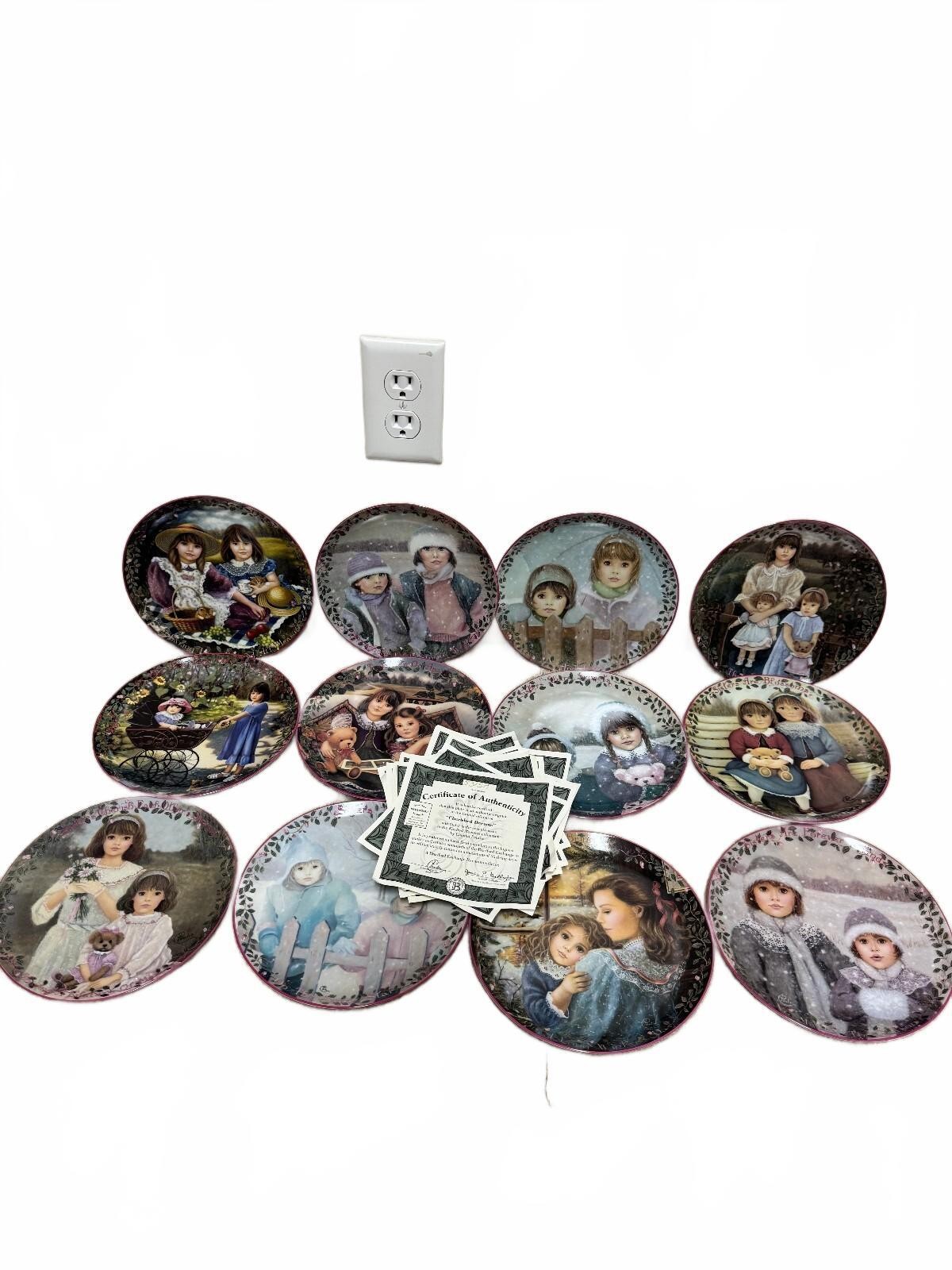 12pc Vintage Bradford Exchange Kindred Moments Plate Collection Chantal COAs