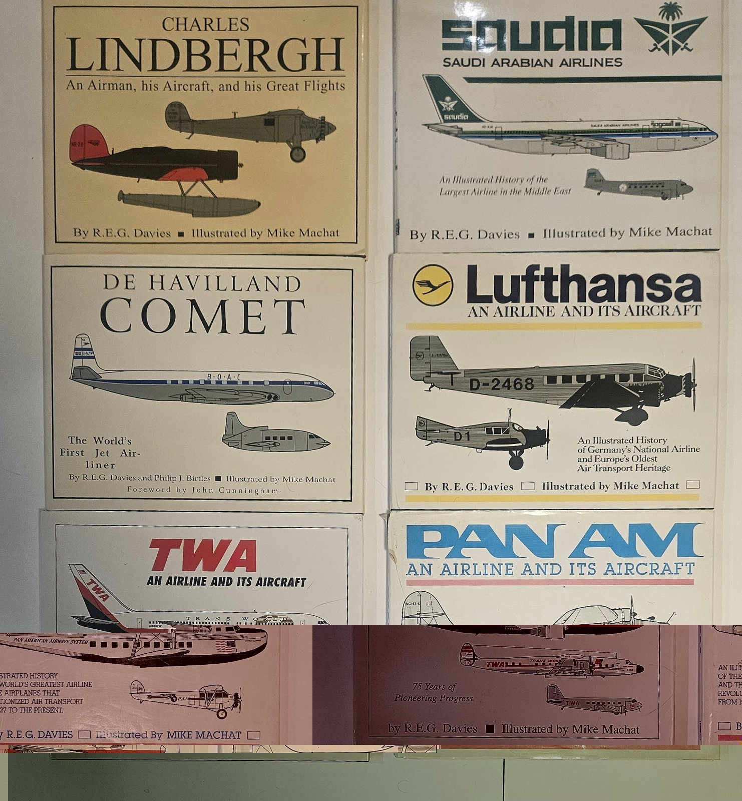 Lot 6 R.E.G Davies TWA Lindbergh Pan Am Lufthansa Saudi Airlines + SIGNED BOOKs 