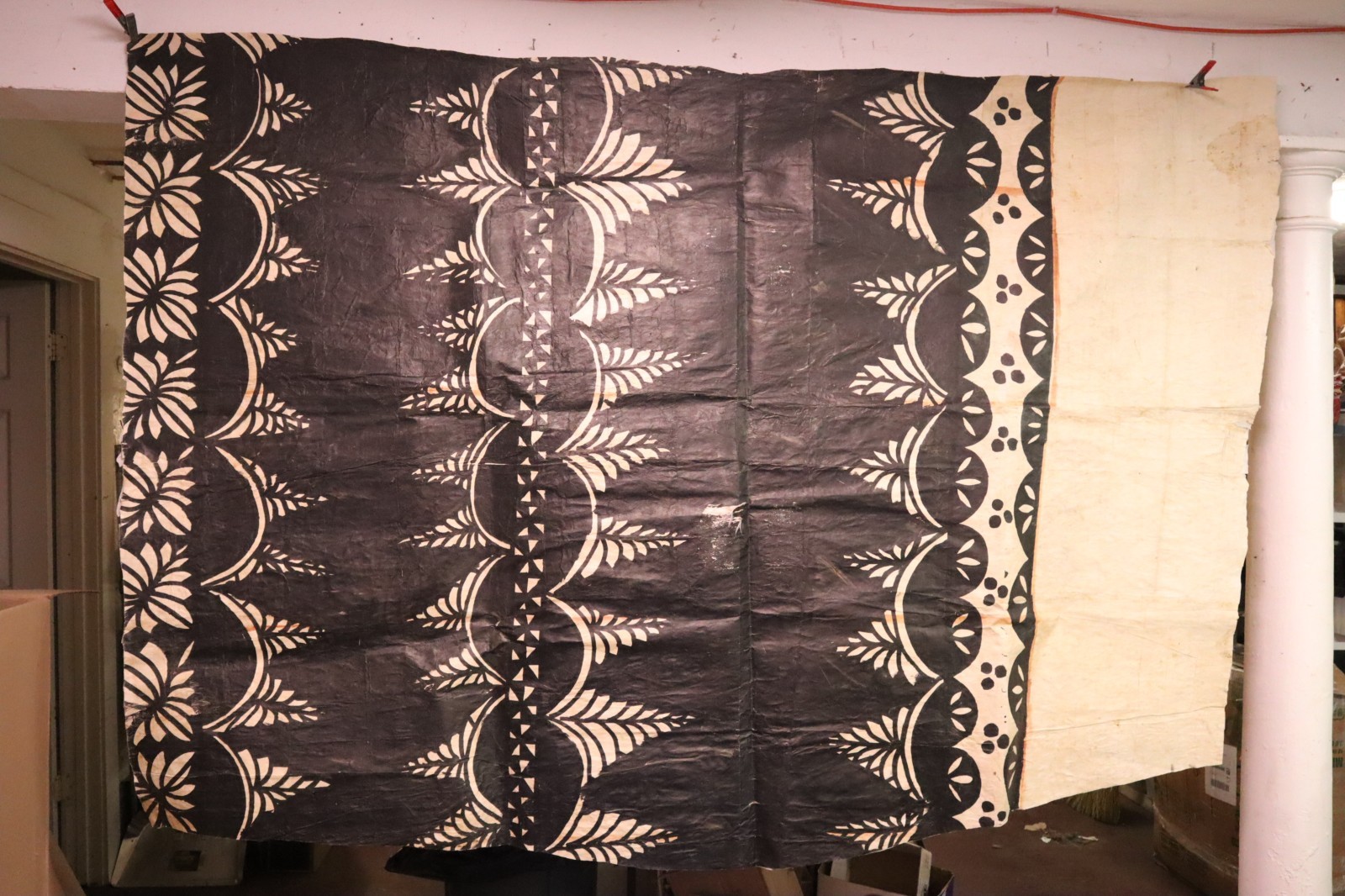 LARGE Vintage Tapa Bark Cloth Panel, Tonga, Polynesian, Fiji 96