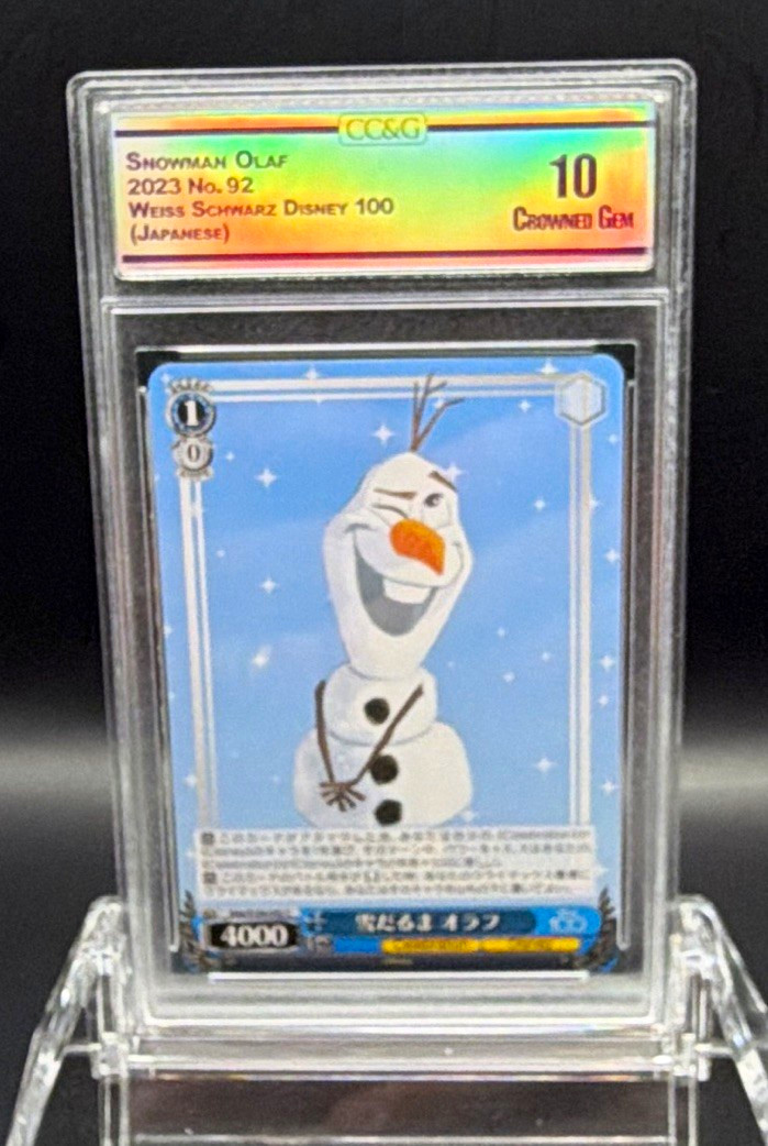 2023 Weiss Schwarz Disney 100 – Snowman Olaf #092 Japanese CC&G 10 Crowned Gem