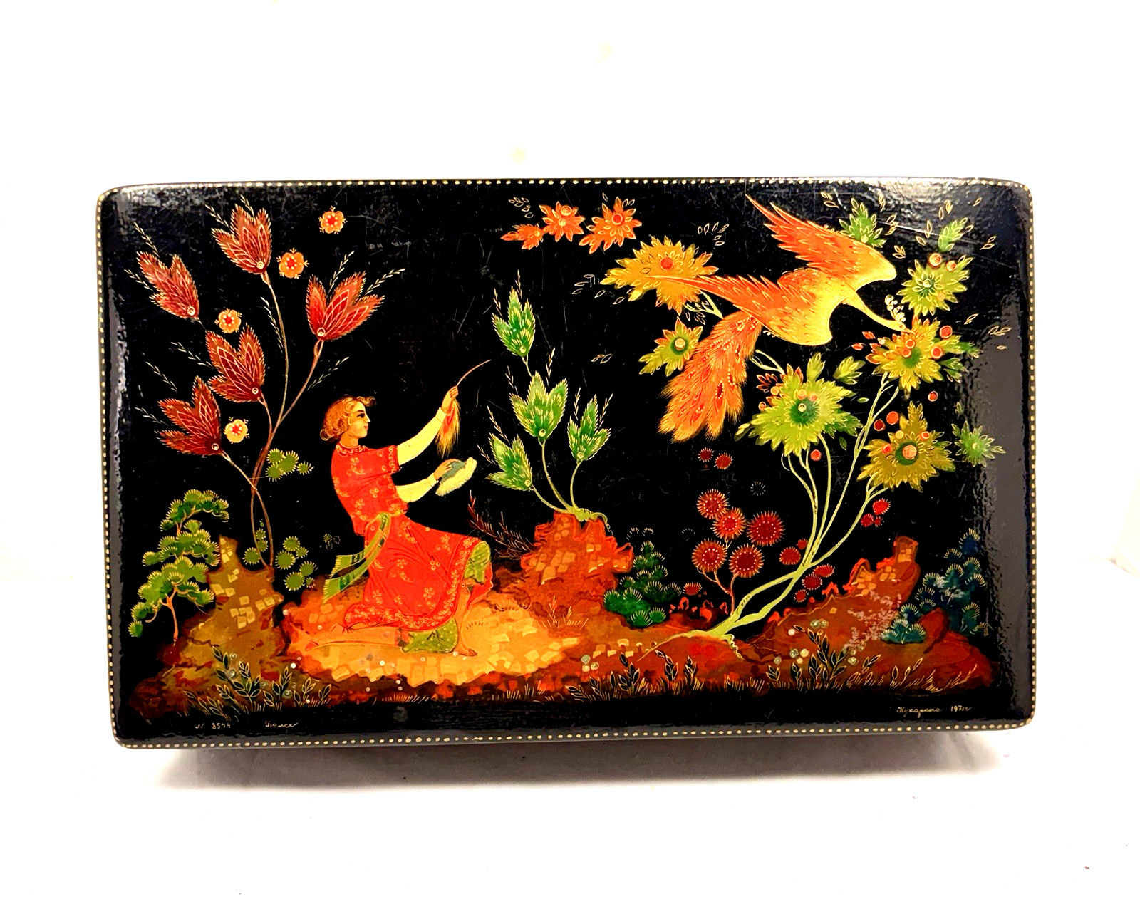 VTG Palekh Russian lacquer box  FIREBIRD, 1971 yr.