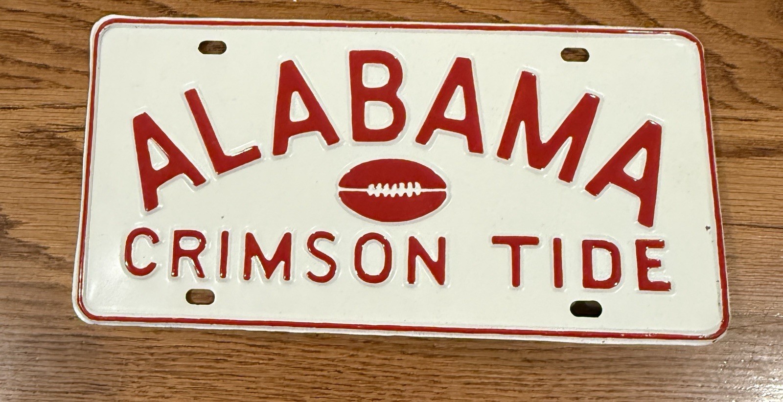 1960s Alabama Football Booster License Plate Crimson Tide Steel Embossed Vintage