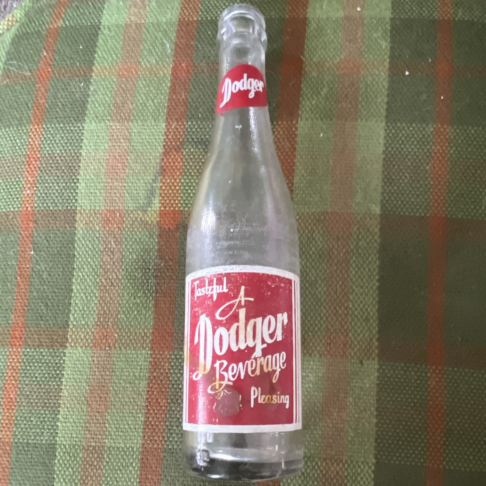 Dodger Vintage Clear Glass Soda Bottle 10 oz - St. Joseph, Missouri