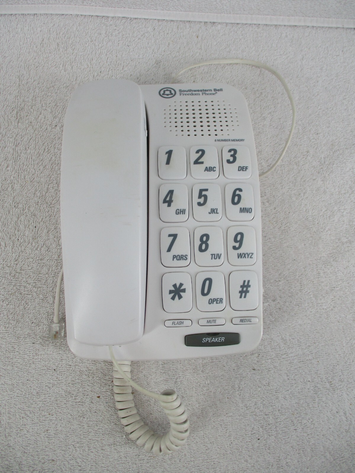 Phone Southwestern Bell Freedom Large Buttons 6 Number Memory Vintage Land Line