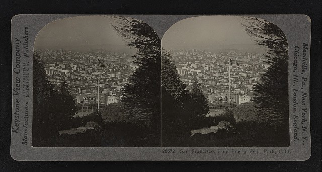 Photo:San Francisco Calif 1926 Buena Vista Park Cityscape Stereoview