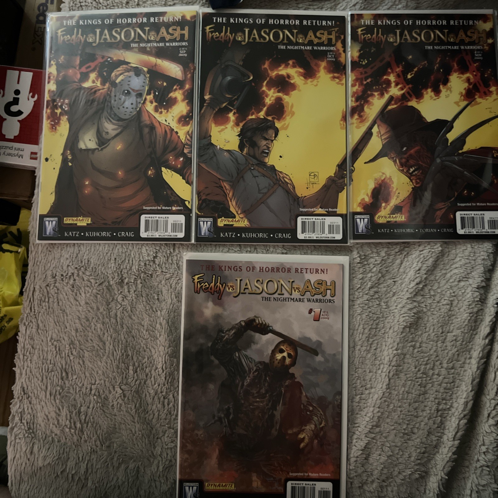 Freddy vs Jason vs Ash: The Nightmare Warriors #1,2-4 with HTF Connecting Covers