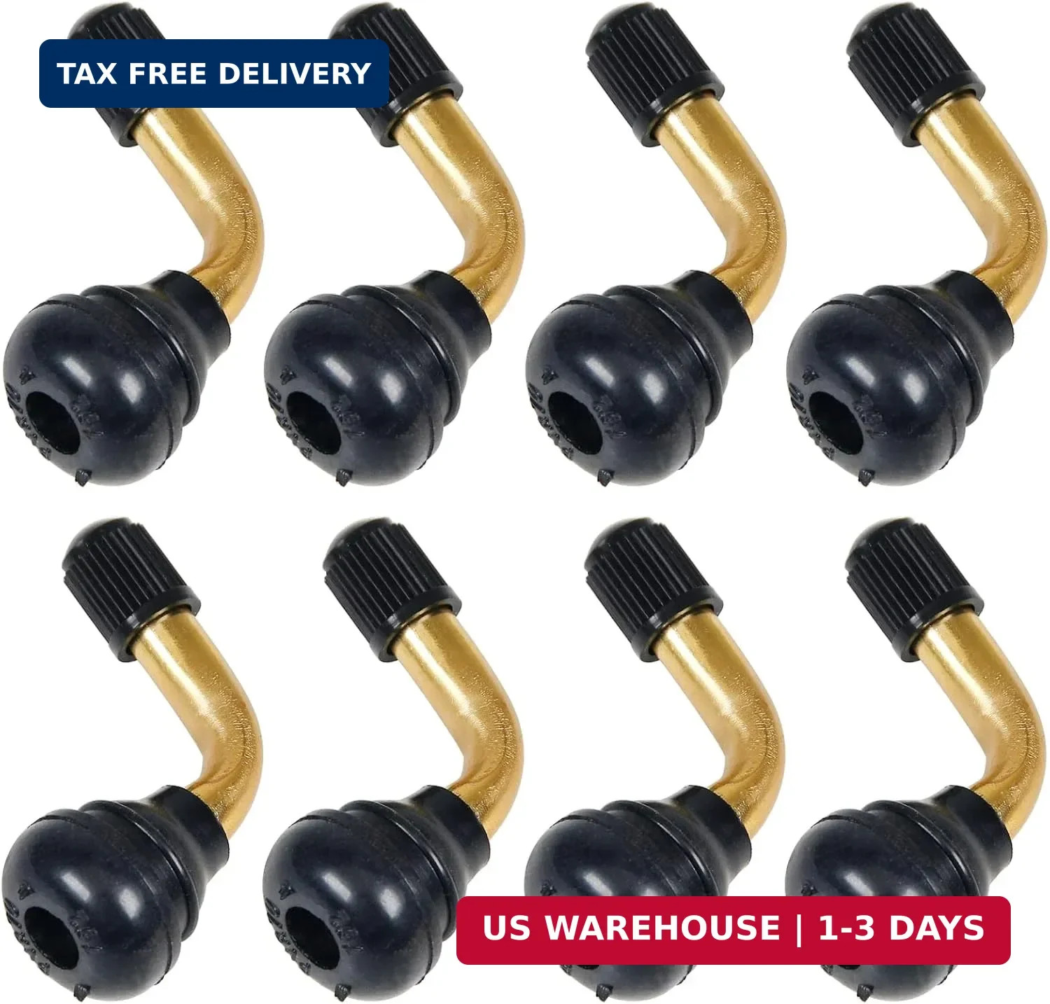 8Pcs Tubeless Tire Valve Stem PVR70, 90 Degree Brass Stem Valve