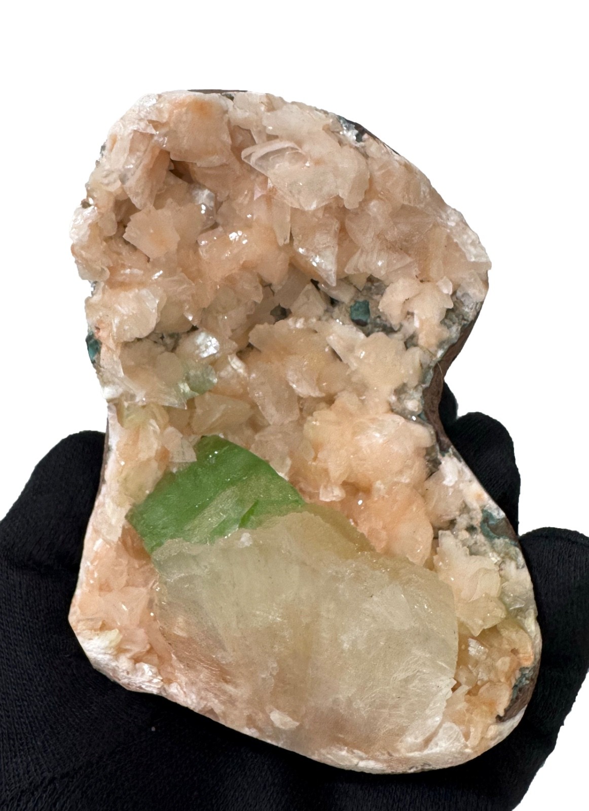 Green Apophyllite With Stilbite Rocks, Crystals And Mineral Specimens From India