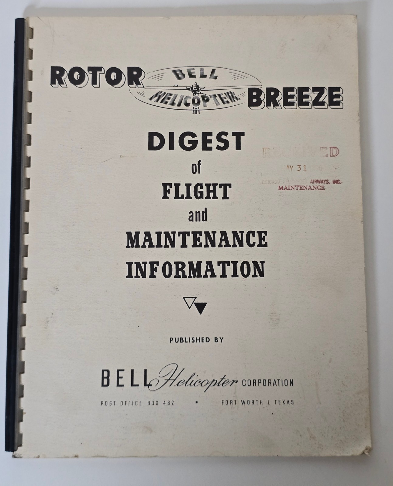 Bell Rotor Breeze Maintenance Digest Chicago Helicopter Airways Archive Print