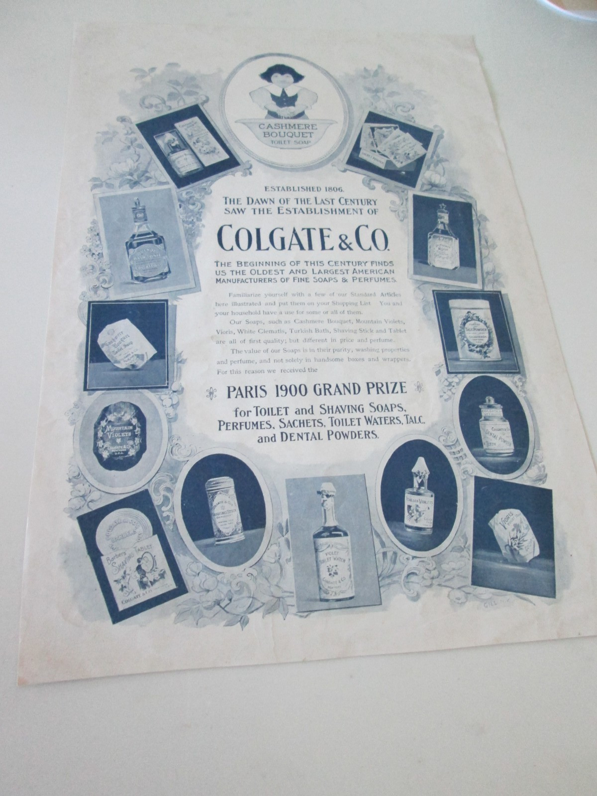 1900 Vtg Colgate & Co Magazine Advertisement 15.5\