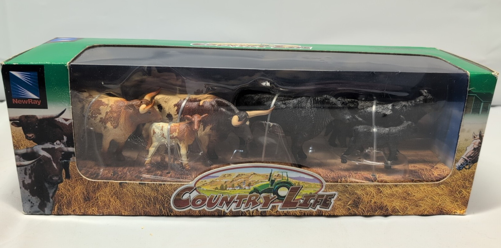 NewRay Country Life Cattle LONGHORN ANGUS HEREFORD NIB VTG 2004