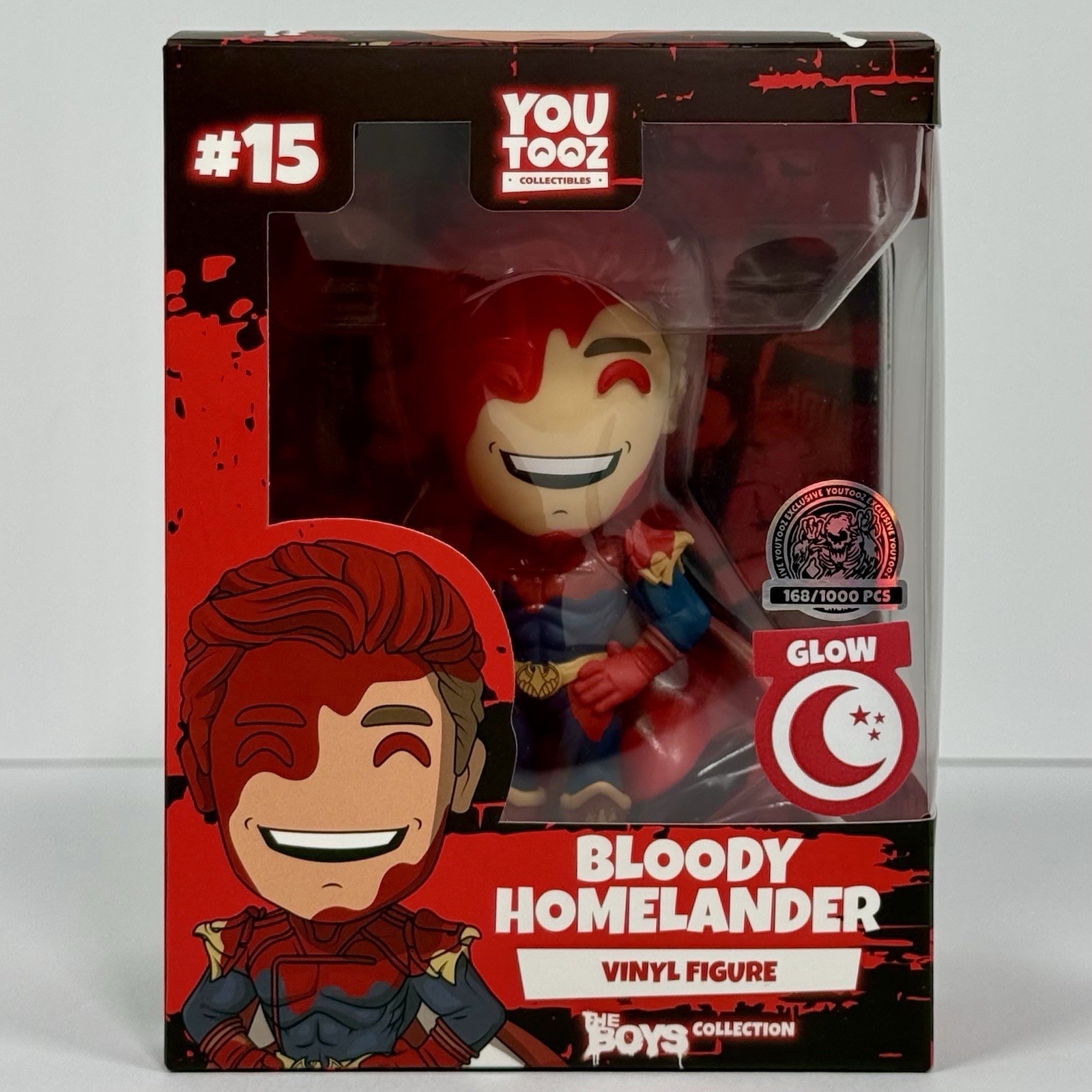 Youtooz The Boys Bloody Homelander Glow In The Dark Vinyl Figure #168/1000