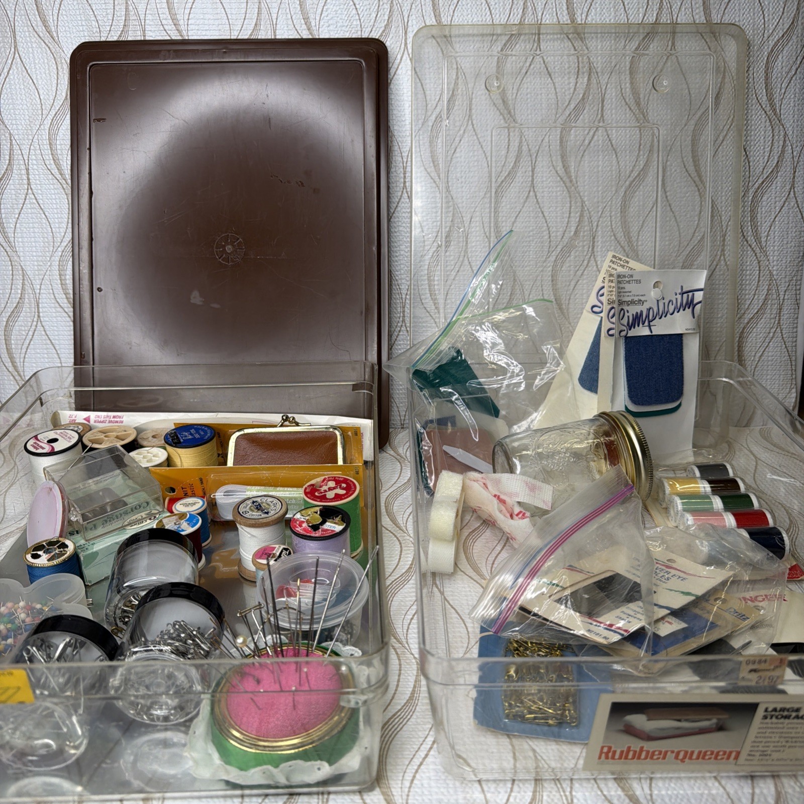 Vintage Sewing Kit Needles Accessories, Boxes, Multiple Patches and More