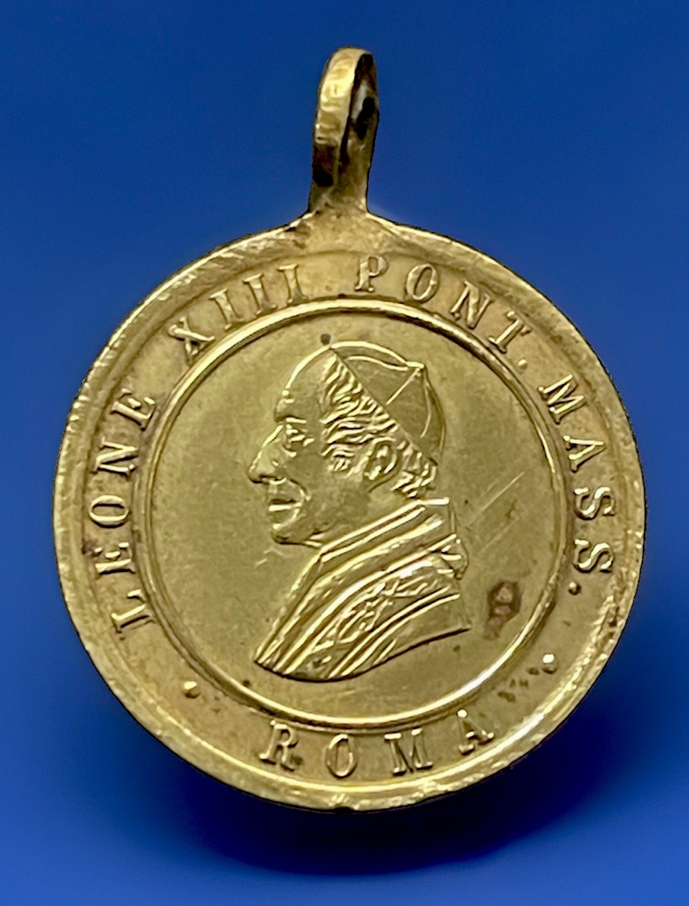 Antique 19th Century Pope Leone XIII, Pope Leo 13th Brass Religious Medal
