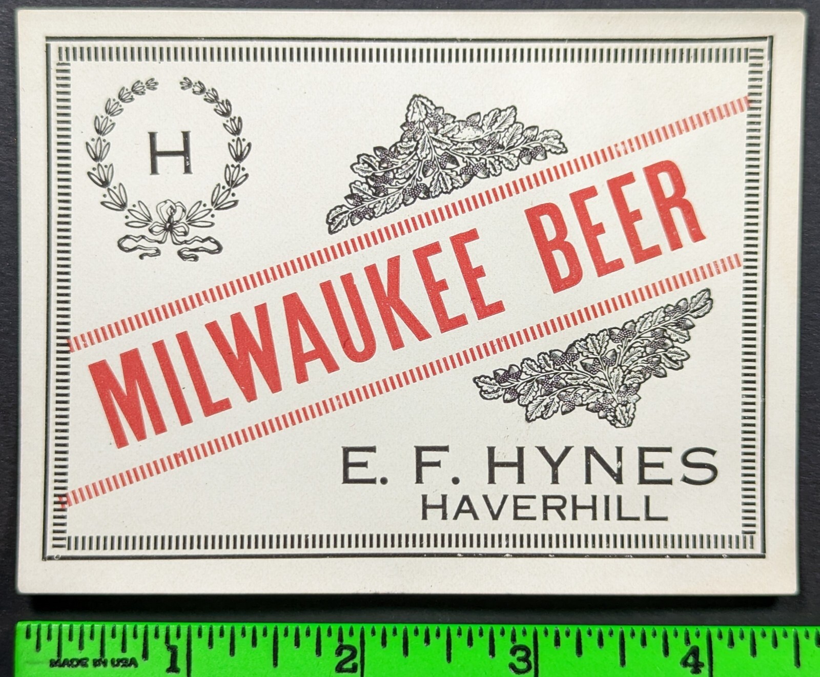 Vintage Hynes Haverhill Milwaukee Beer Label