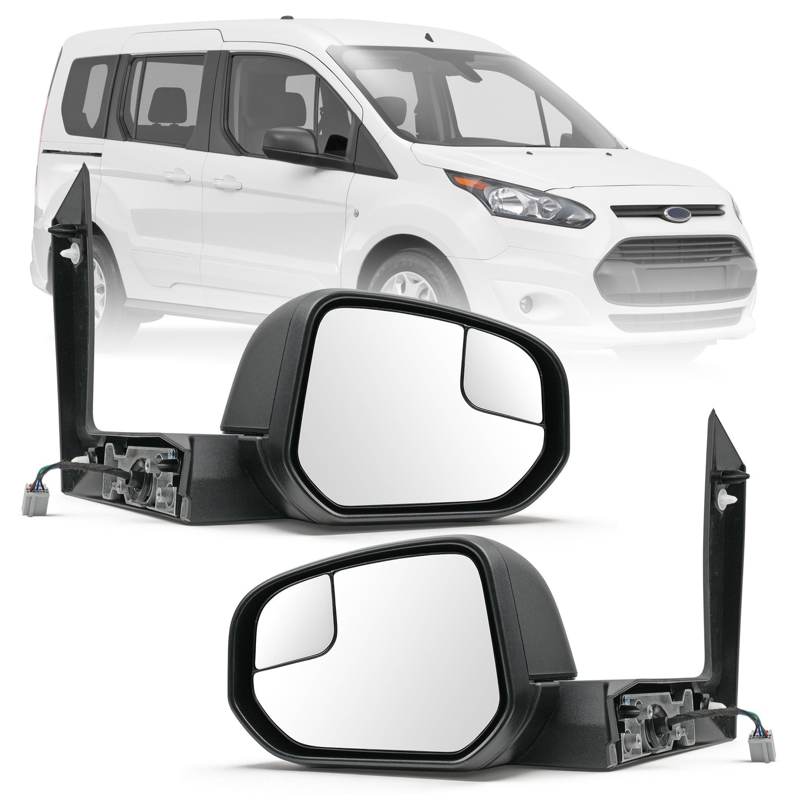 Pair Side Mirror for Ford Transit Connect Titanium/XL/XLT 2014 2015 2016 2017...