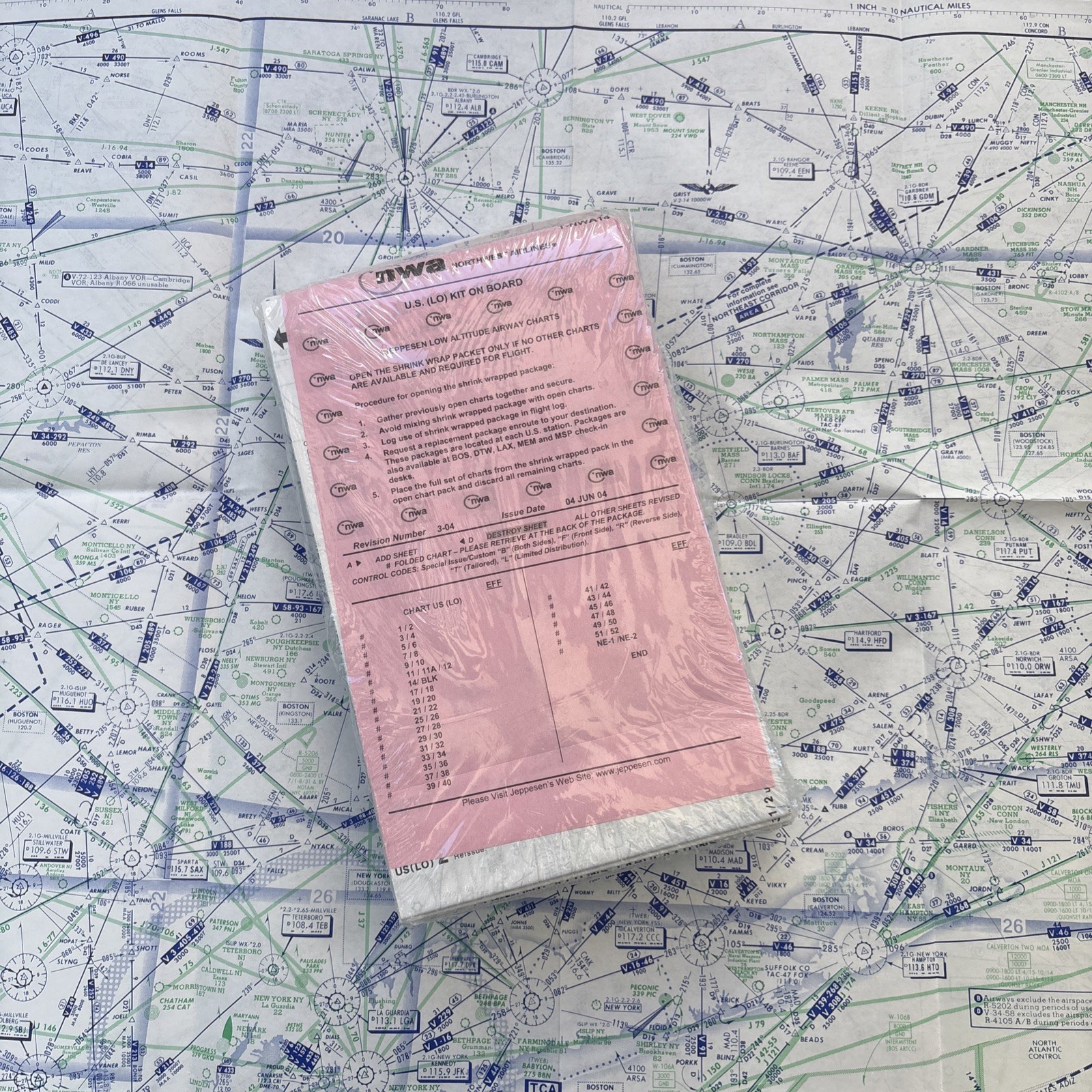 Sealed Northwest Airlines Jeppesen Pilots Charts