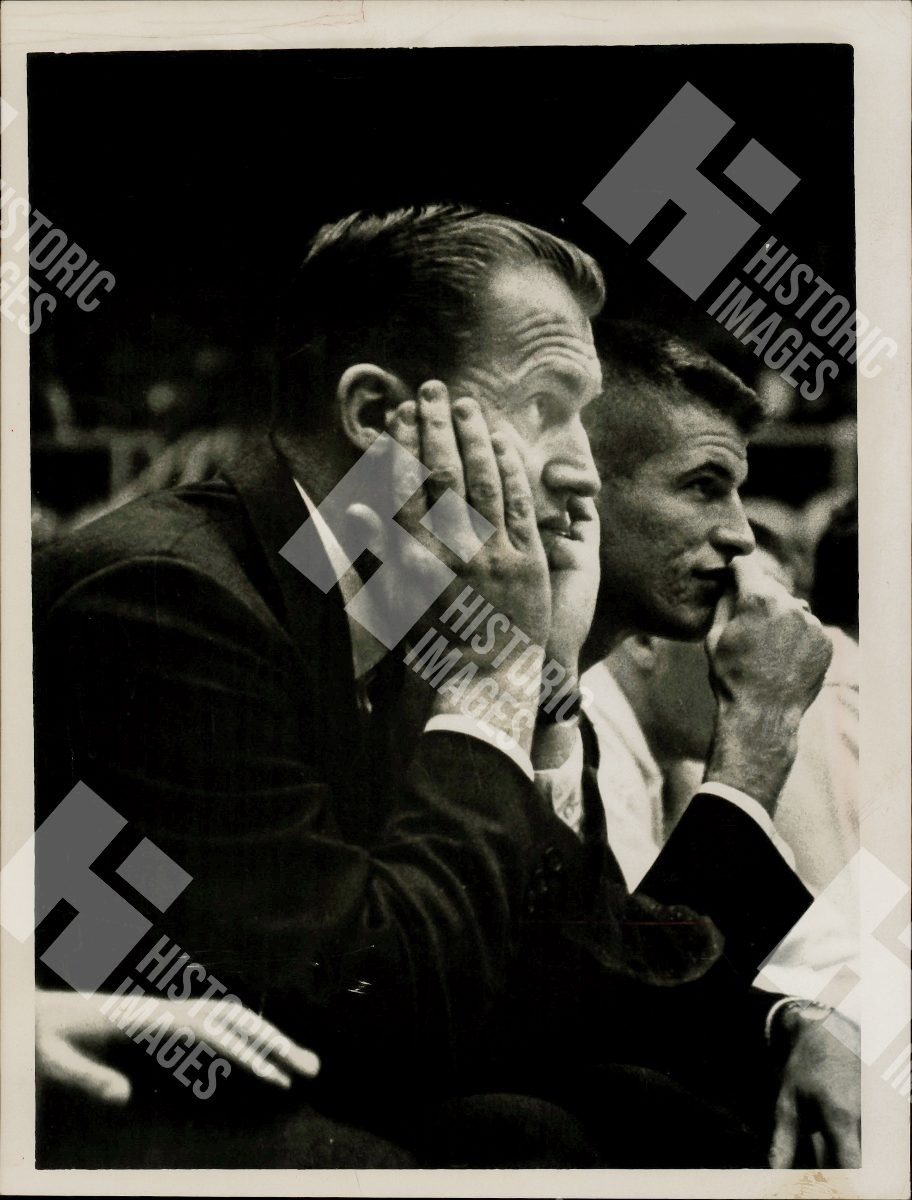 1965 Duke coaches Vic Bubas and Bucky Waters on the sidelines