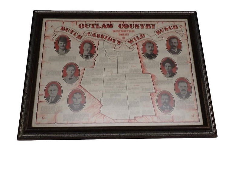 Rare Framed  Outlaw Country Butch Cassidy & Wild Bunch Domain James H Beckstead
