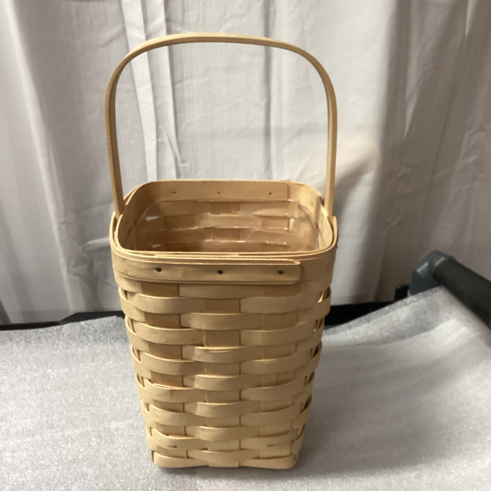 Longaberger 14” Tall Basket With Handle And Plastic Liner 2000