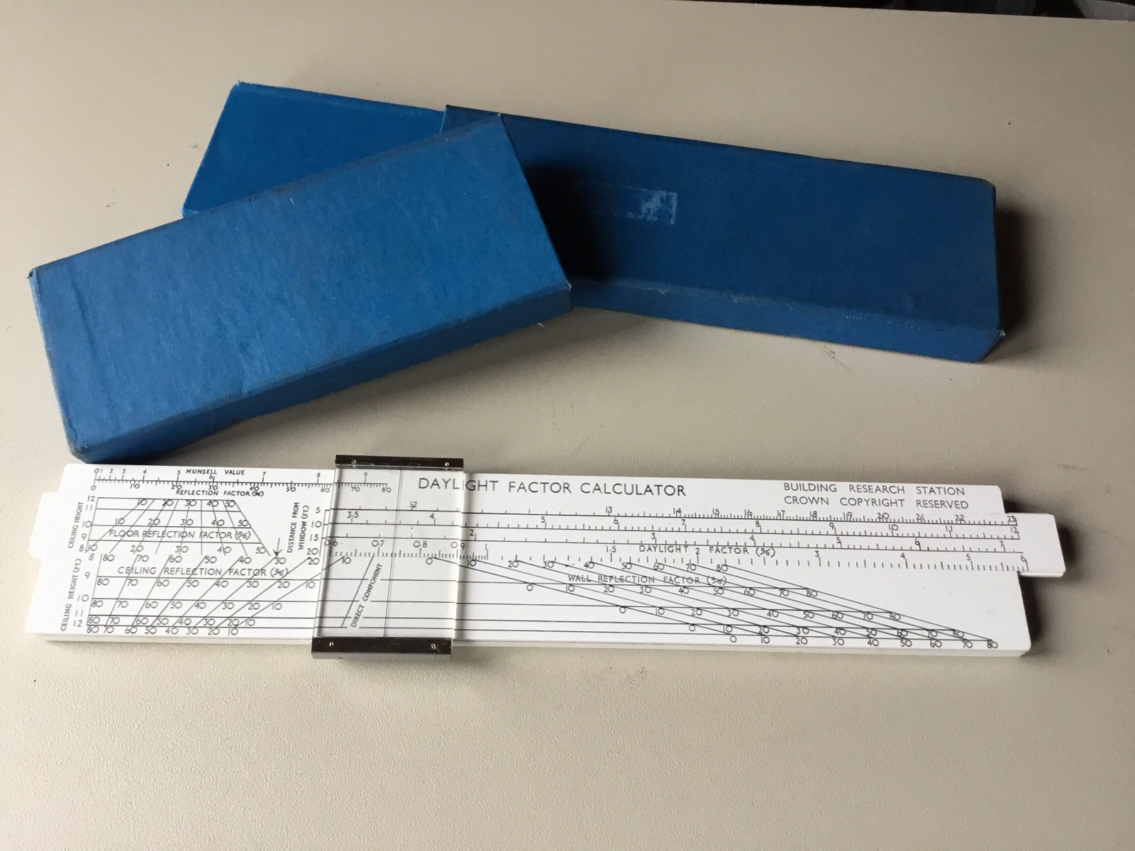 Very Rare Building Research Stn Daylight Factor Calculator Precision Slide Rule