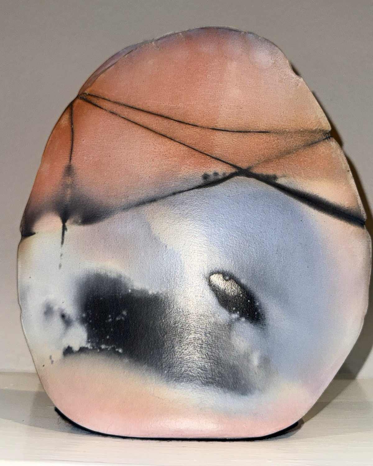 Vintage Walt Hyler 1997 Signed Studio Art Pottery Slab Vase Hand Painted