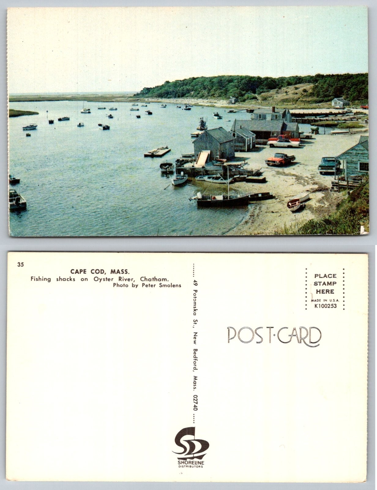 Chatham Massachusetts Cape Cod Oyster River Fishing Shacks Boats Postcard