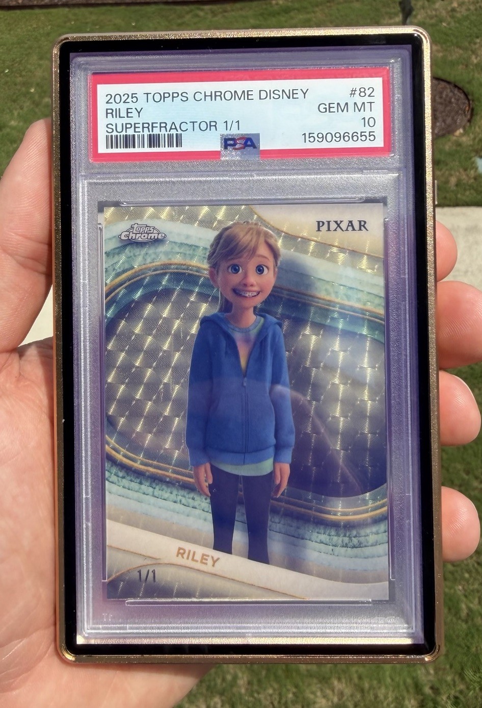 Topps 2025 Topps Chrome Disney Pixar Riley #82 Superfractor 1/1 Card