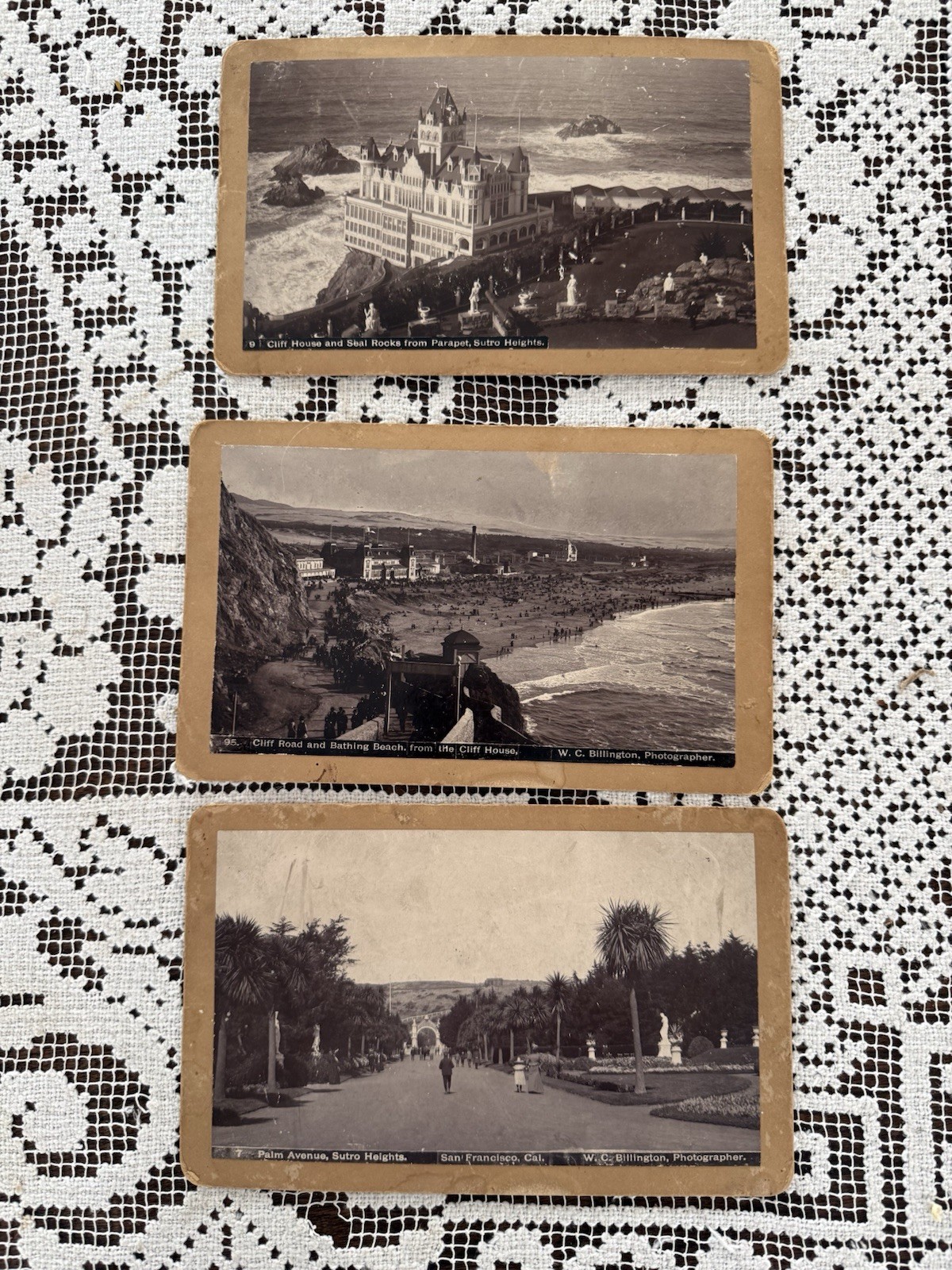 Vintage Cliff House Photos San Francisco CA 1890’s by W. C. Billington 7, 9, &95