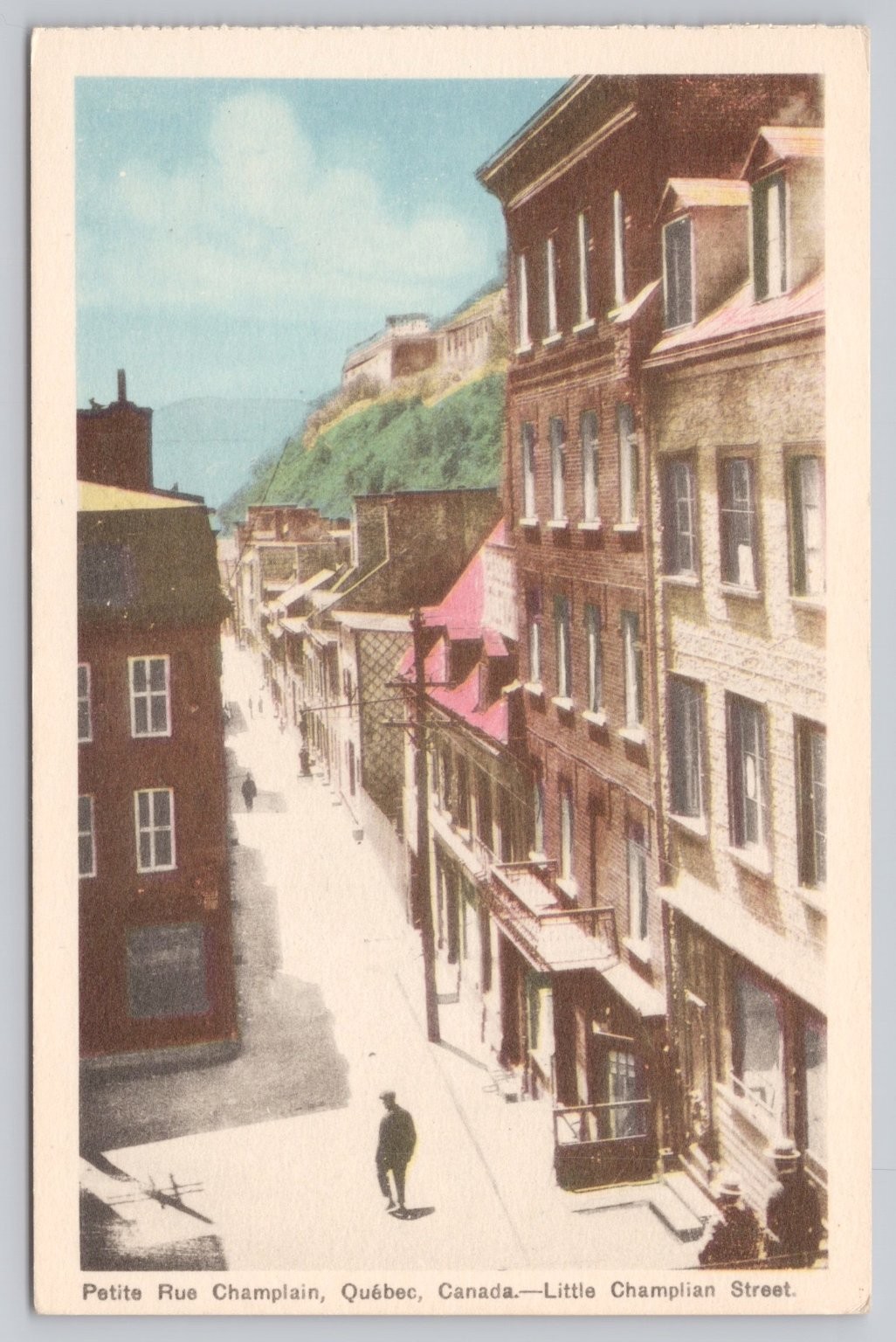 Petite Rue Champlain Quebec Canada Postcard Photogelatine Early 1900s