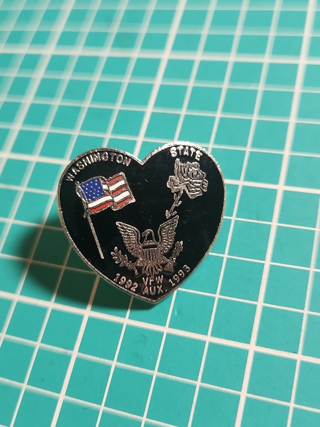 Vtg 1993 VFW Washington State Silver Tone Lapel Pin