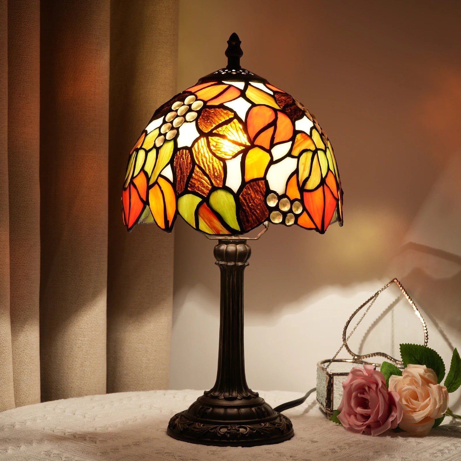 Beautiful Vintage Style Table Lamp Multi-Color Vintage Bedside Table Desk Lamp 8