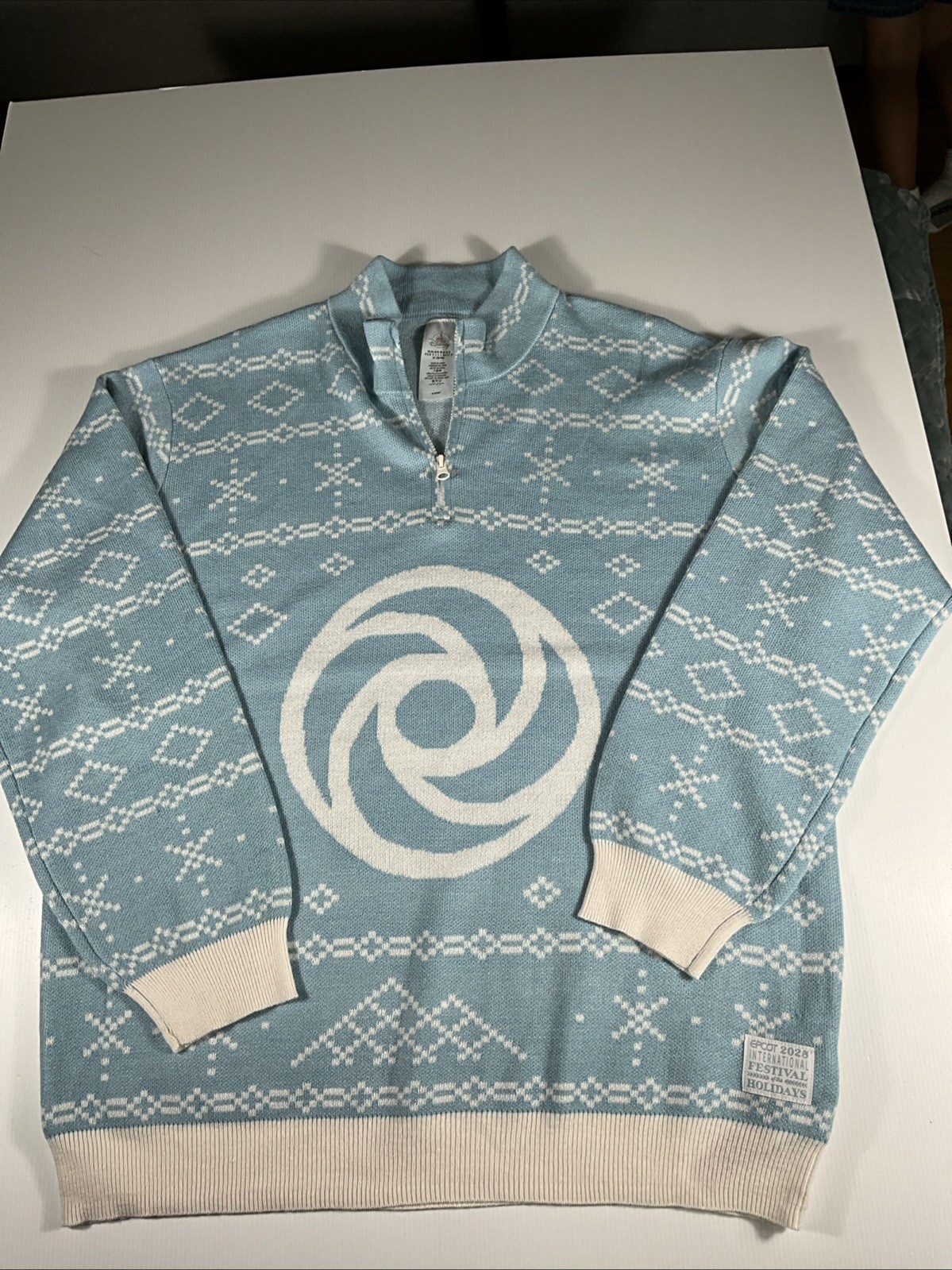 Disney EPCOT 2025 Festival Holidays Figment Quarter Zip Sweater Medium NWT