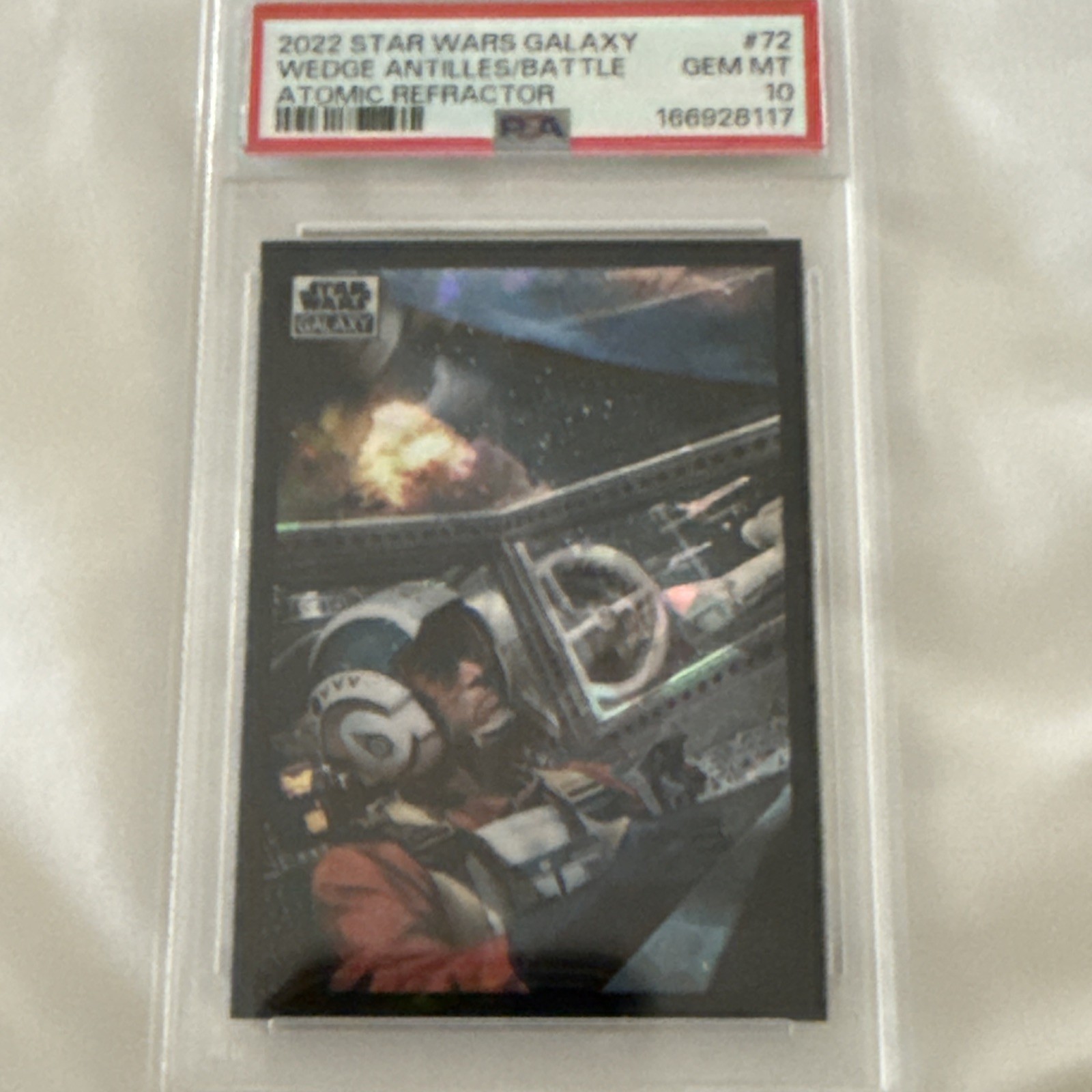 Topps 2022 Chrome Star Wars Galaxy Atomic Wedge Antilles Battle #72 /150 Psa 10