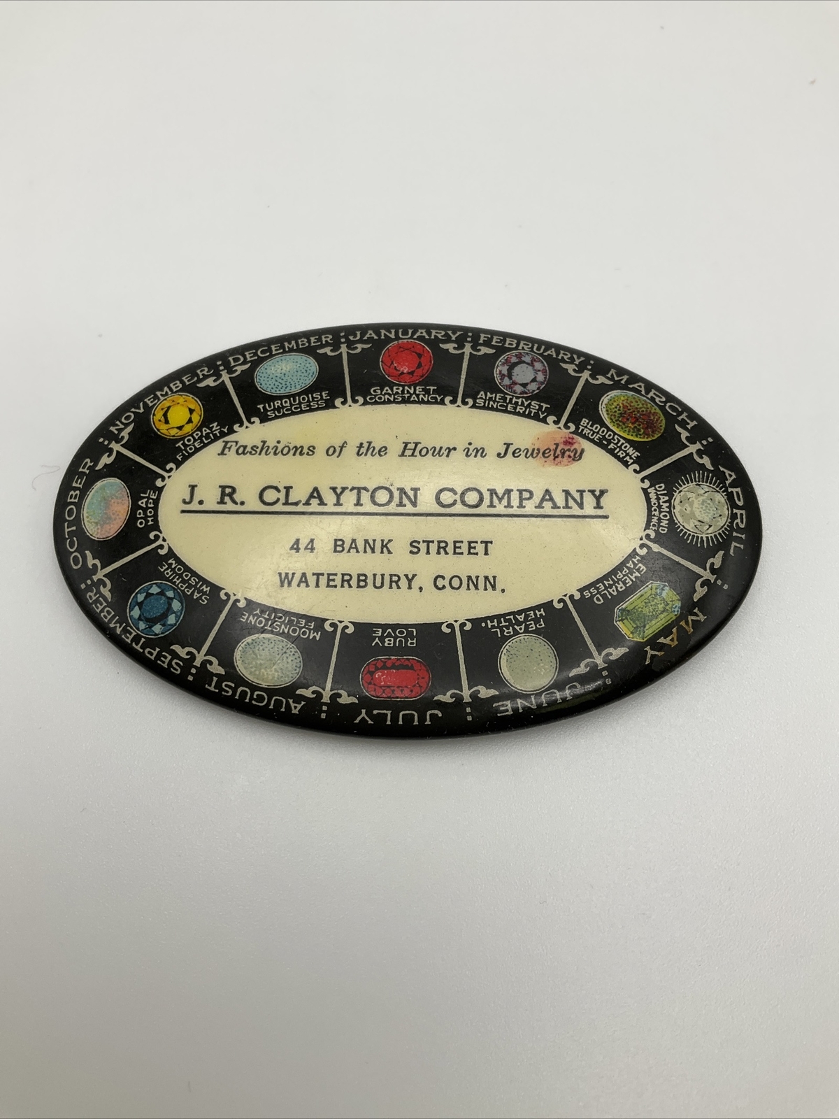 Very Rare Antique 1900’s J.R. CLAYTON COMPANY Advertising Pocket Mirror