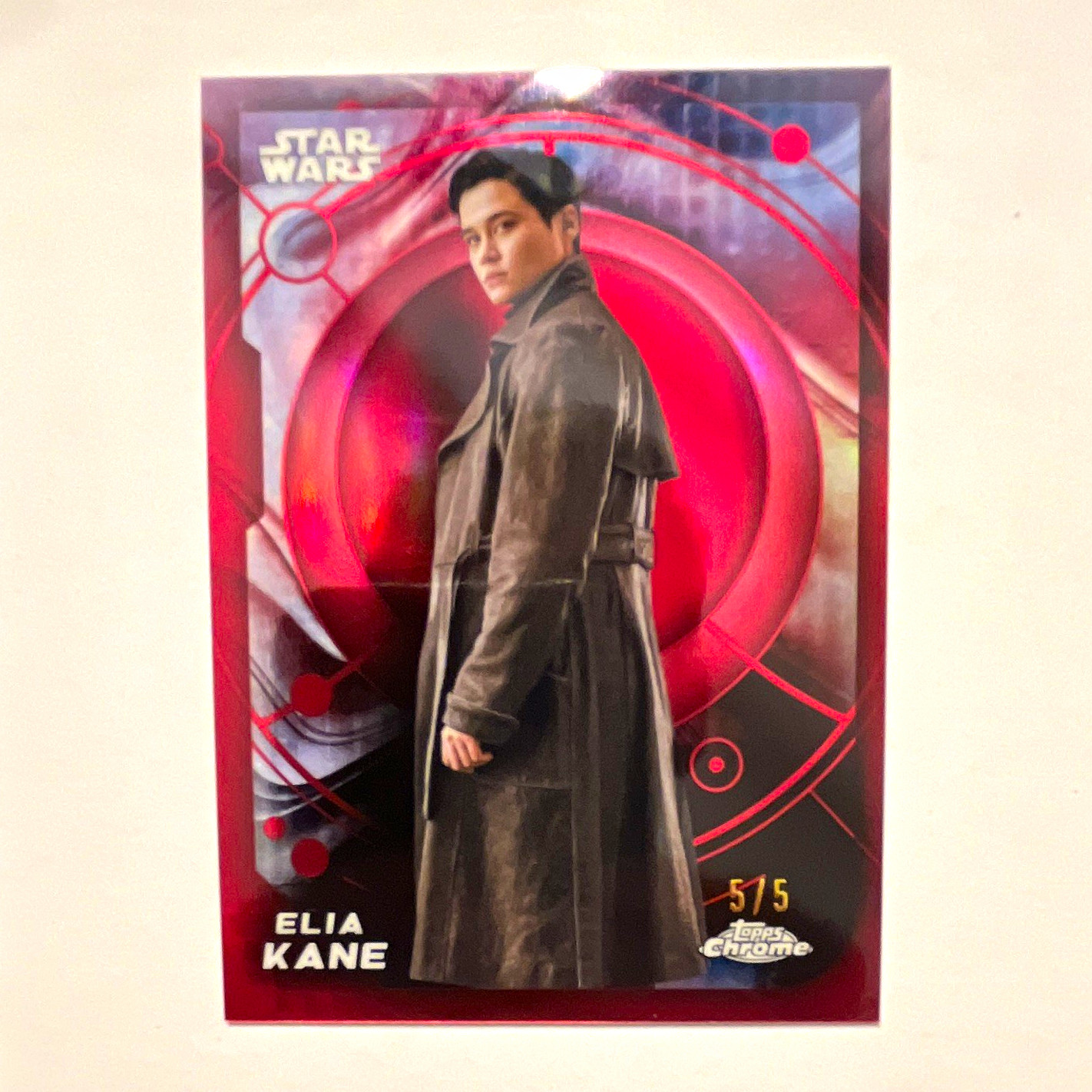 2024 Topps Chrome Star Wars The Mandalorian Elia Kane Red Parallel 5/5