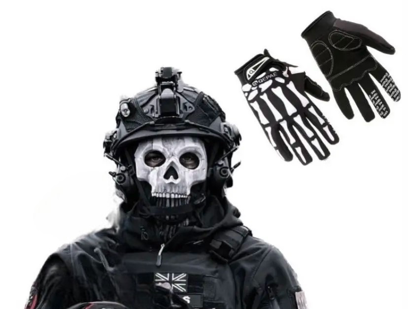 Ghost Tactical 2-in-1 Set: Tactical Gloves + Call of Duty Balaclava