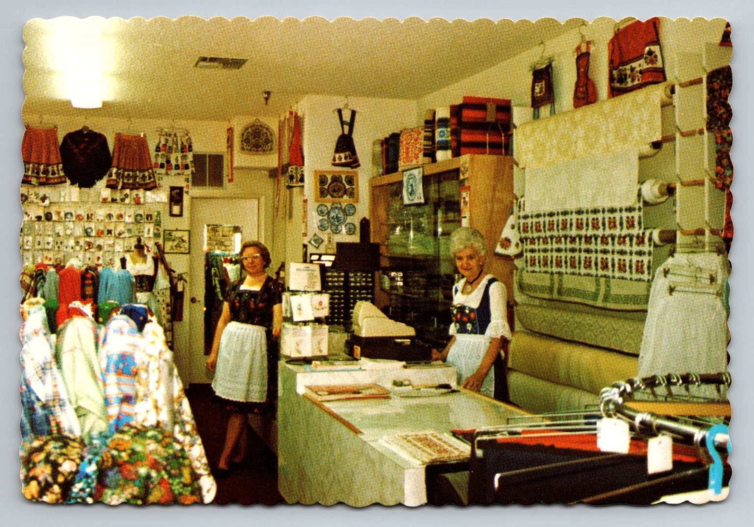 Alpine Textilien Huntington Beach CA Vintage Textile Shop Postcard