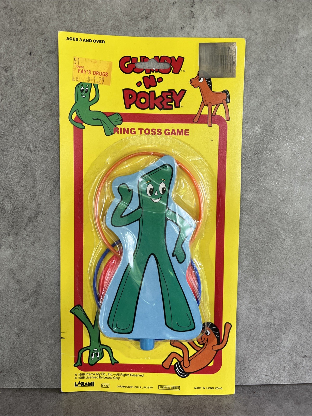 Gumby And Pokey Vintage Ring Toss Game Larami 1988 Very Rare 1988 New In Package