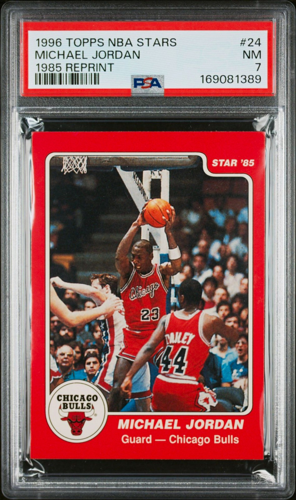 Topps 1996 NBA Stars Michael Jordan #24 Licensed Reprint PSA 7 169081389