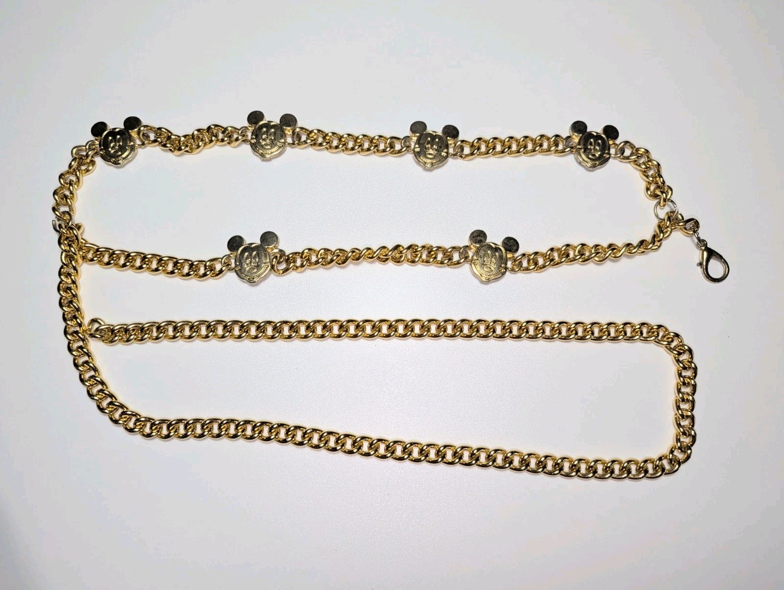Vintage Glentex Mickey Mouse Gold Belt Made In New York