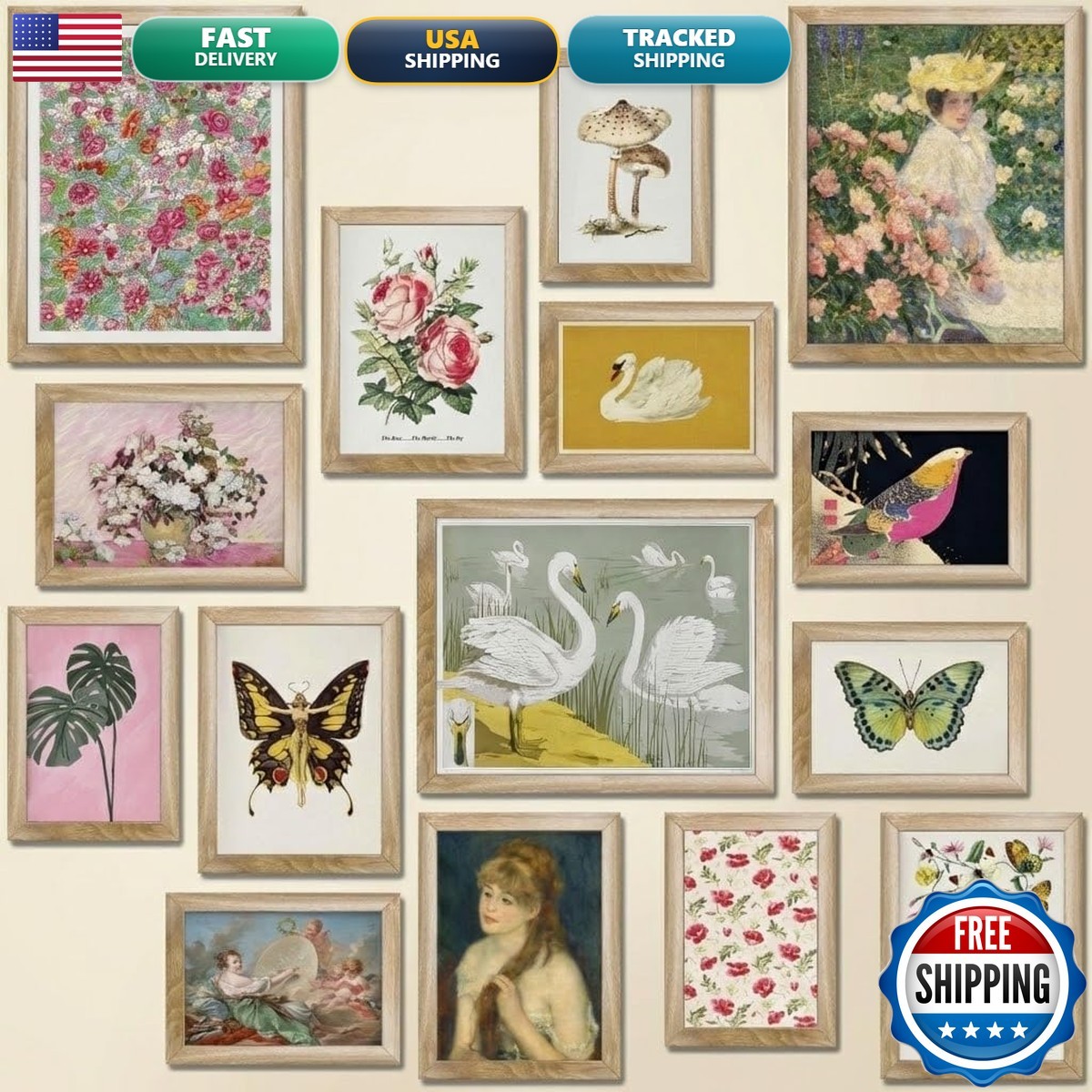 LANCHI95 15 Pcs FRAMED Eclectic Wall Decor, Colorful Eclectic Decor, Colorful