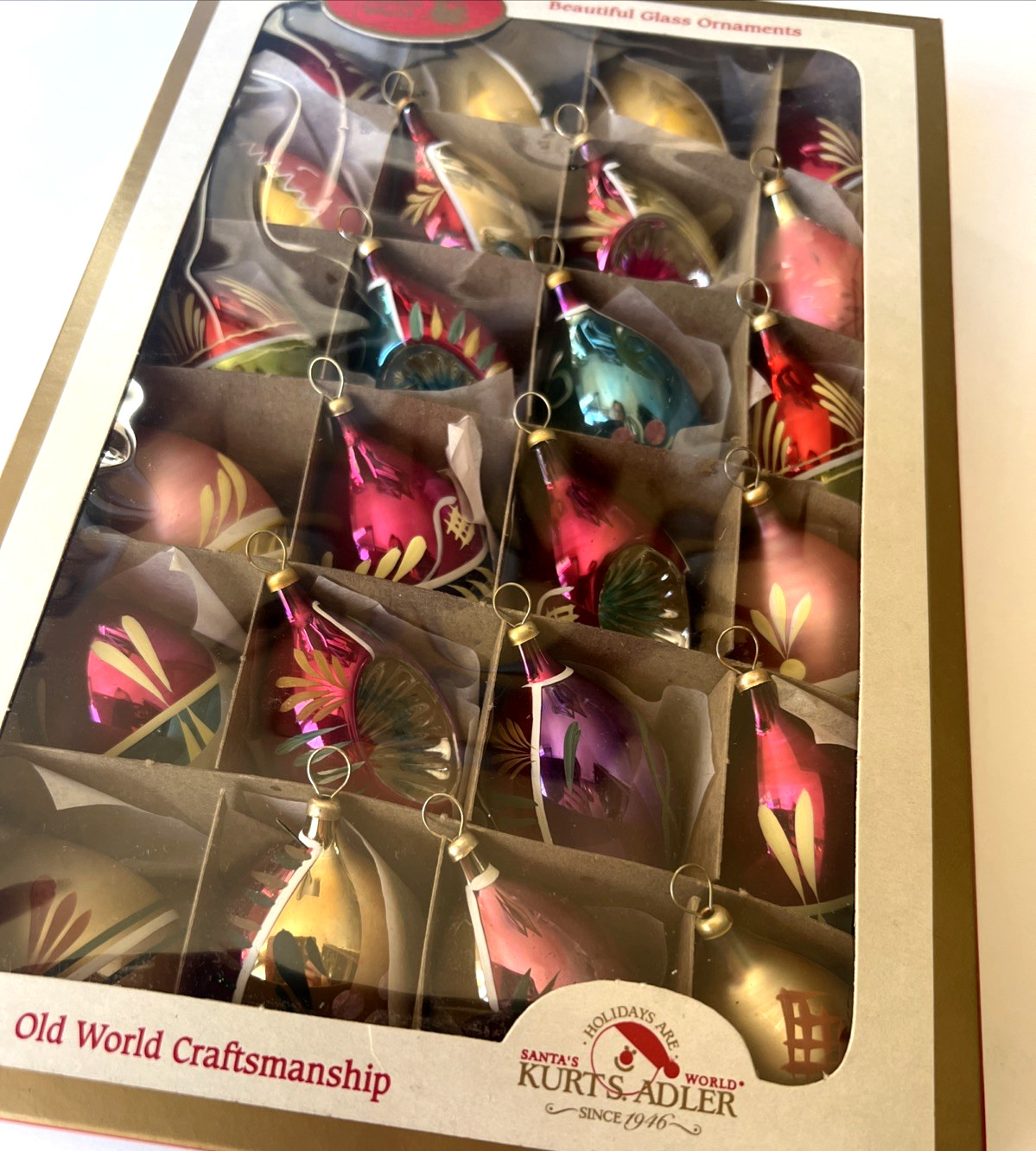 NEW Kurt Adler Early Years 24 VTG Mini Glass Ornament Christmas Tree Ornaments